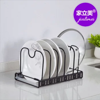 

Kitchen Dish Rack Iron Plate Pot Cover Holder Household Storage Draining Shelf Removable Storage Rack