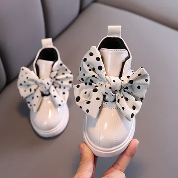 

Girls Bow Princess Shoes New Autumn Winter Kids Boots Children Boots Boys Plus Warm Martin Boots Fashion Cotton Shoes 26-36 E158