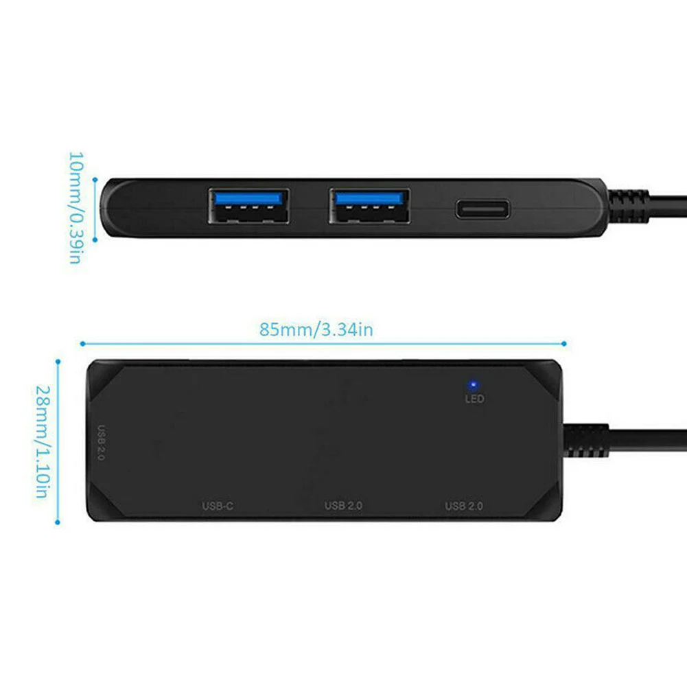 Портативный USB-C 4K концентратор type-C к USB 2,0 адаптер с 1 штекерным портом 4 гнездовыми портами DJA99
