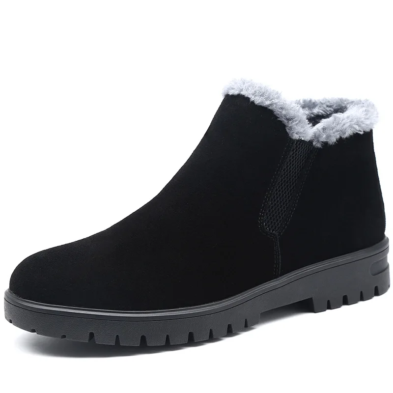 

Winter Snow Boots Men's Thick Waterproof Hight-top MEN'S Short Boots 2019 Fur Warm plus Velvet Revers Cotton-padded Shoes