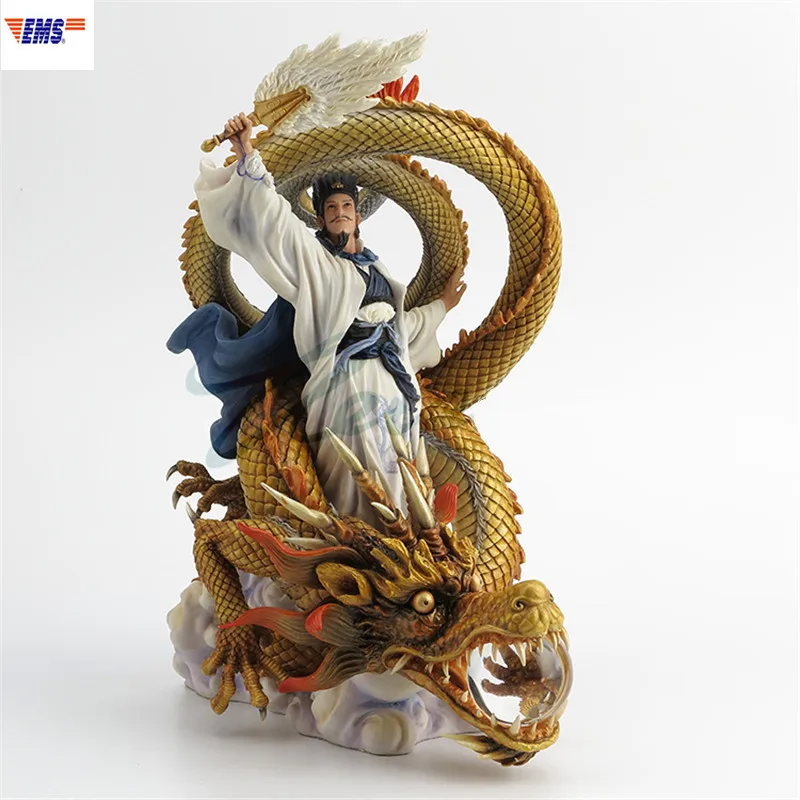 

Chinese Style Records of the Three Kingdoms Heroic Figure Zhuge Liang Riding Dragon Resin Craftwork Home Decorations X3036