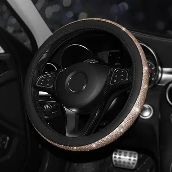

Bling Bling Rhinestones Crystal Car Steering Wheel Cover Steering-wheel covers For Women Universal Car Accessories Decorating