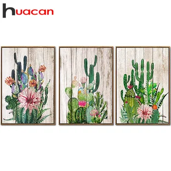 

Huacan Diamond Painting 5D Full Square Scenic Cactus Diamond Embroidery Mosaic Stitch Rhinestone Picture Home Decor Drop Ship