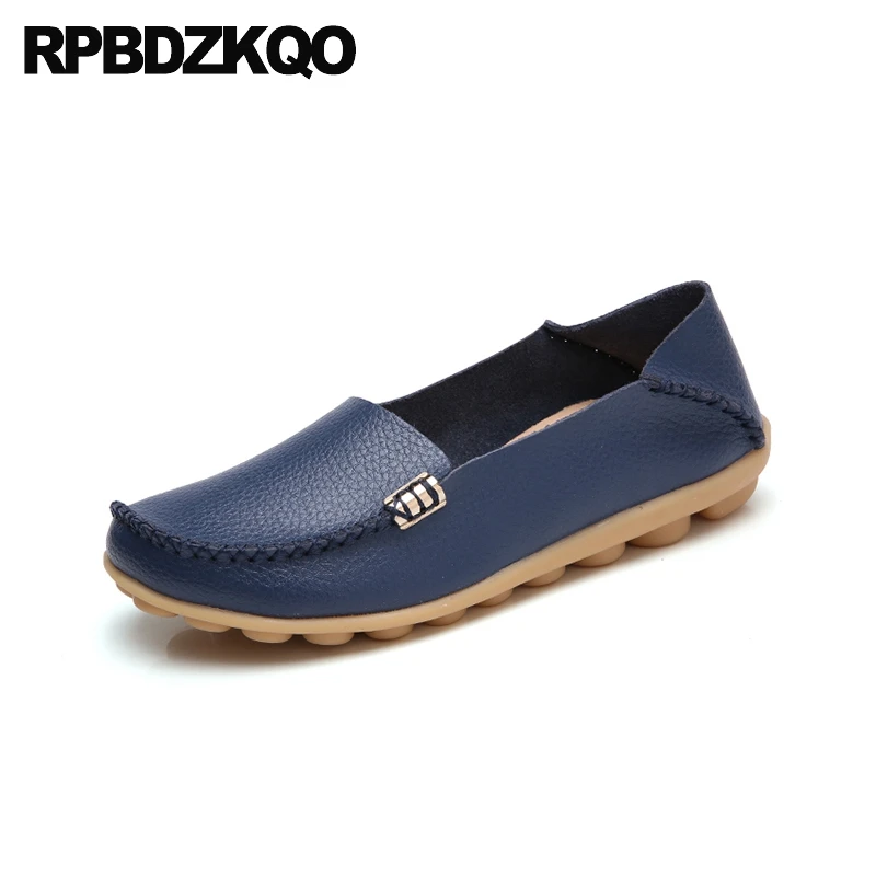 Мокасины с бантиком персикового темно синего цвета летние розовые женские