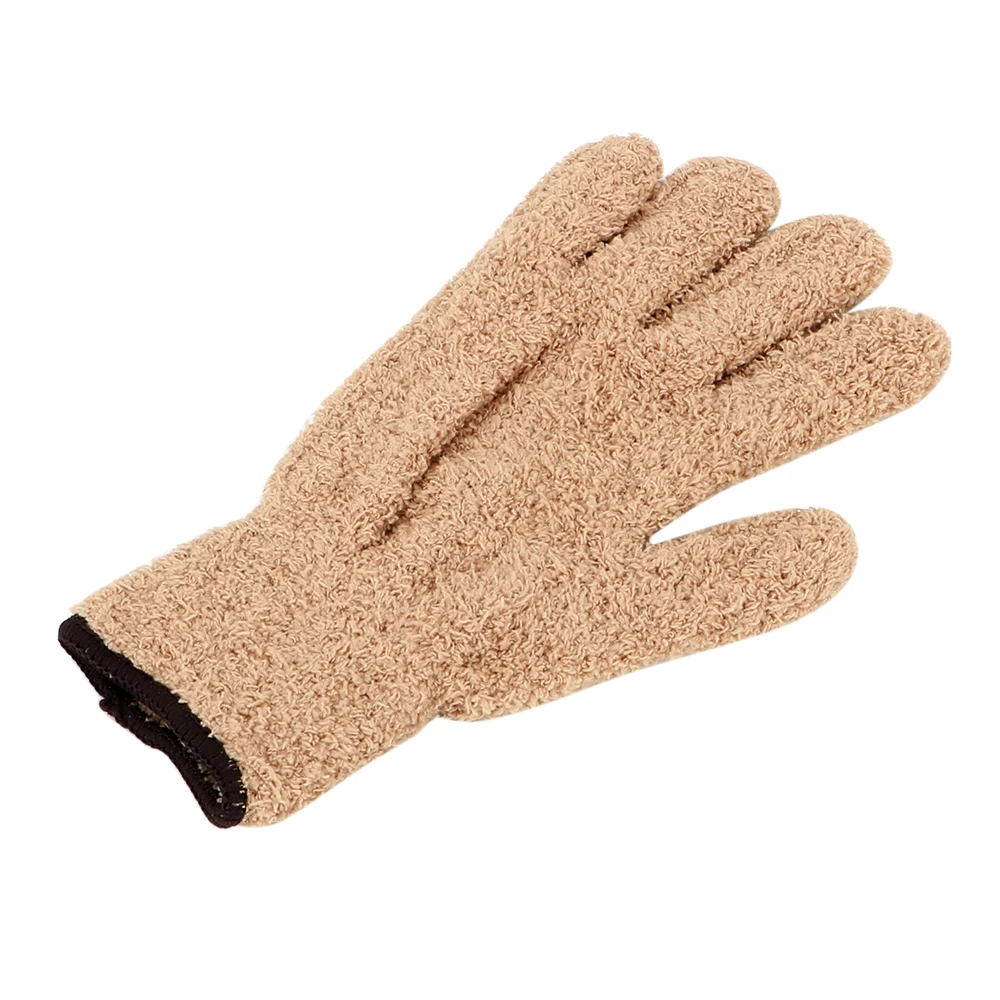 1 шт. перчатки для мытья автомобиля инструмент для очистки кораллового бархата трикотажные моющиеся перчатки для удаления пыли из микрофибры - Цвет: camel