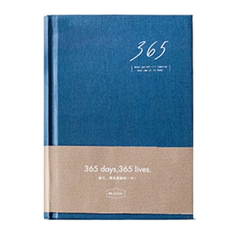 

Navy Blue "365 Lives" Hard Cover Daily Planner Blank Business Notebook Journal Diary Office Supply Stationery Gift