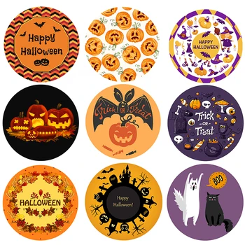 

Halloween Pumpkin Ghost Stickers Packaging Sealing Label Sticker DIY Halloween Gift Stickers Labels Horror Creation Decoration
