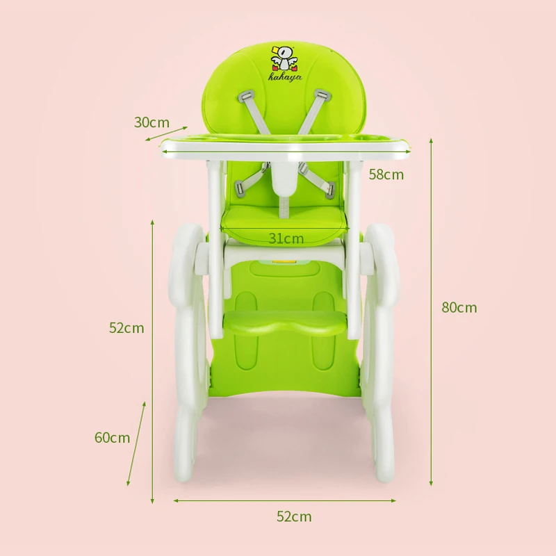3 in1 baby feed chair, can be rocking chair, can be desk, cute baby high chair with free gifts, can load 60KG