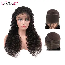 Vallbest бразильская холодная завивка 360 Синтетические волосы на кружеве al парик предварительно сорвал с ребенком волос Remy Синтетические