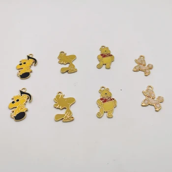 

10pcs Cartoon Puppy Dog Bear Enamel Charms Drop Oil Doggy Metal Pendants Bracelet Earring Floating Jewelry DIY Accessories Gifts