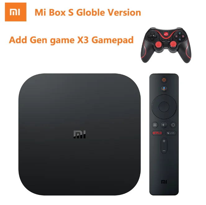 Add X3 Gmaepad Xiaomi Mi Box S Android 8,1 tv Box 4K HDR Cortex-A53 четырехъядерный процессор 2 Гб ОЗУ 8 Гб ПЗУ 2,4 ГБ+ 5,8 Гб WiFi BT4.2 с голосовым пультом дистанционного управления - Цвет: Add X3 Gmaepad