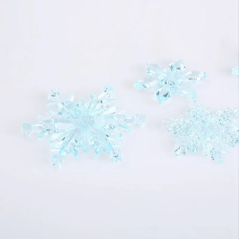 Christmas Decorations for Home Snowflake Ornaments Crystal Acrylic DIY Bead Curtain Decorative Craft New Year Party Decor Noel - Цвет: blue