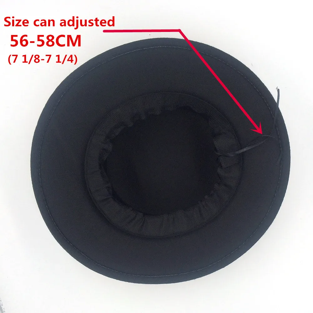 Женская шерстяная шляпа-федора с плоским верхом, элегантная женская Зимняя кепка с широкими полями, шапка для путешествий, Повседневная Кепка, размер 56-58 см