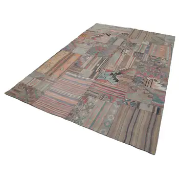 

202x300 Cm Beige Handmade Rugs Patchwork Rug-7x10 Ft