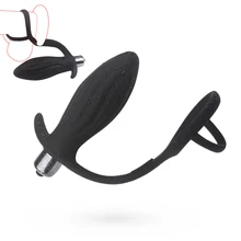 New Vibrating Anal Sex Toys For Men Prostate Massage Vibrator Butt Plug Silicone Penis Male Ring Anal Vibrador Adult Sex Product