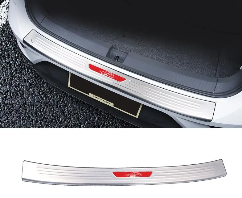 Stainless steel rear bumper protection window sill outside trunks decorative plate pedal suitable For T-ROC 2018 | Автомобили и