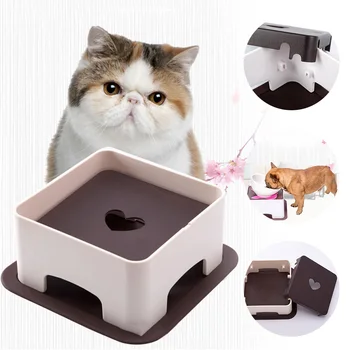 

Adjustable Pet Non-slip Table Dish Rack Dog Food Bowls Cats Feeding Dishes Plastic Non-Slip Lifting Higher Table Pet Supplies