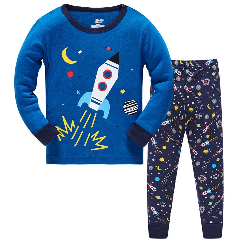 Детские пижамные комплекты с длинными рукавами Новинка года, весенне-осенняя Пижама с динозавром для мальчиков возрастом 3, 4, 5, 6, 7, 8 лет, пижама - Цвет: 5
