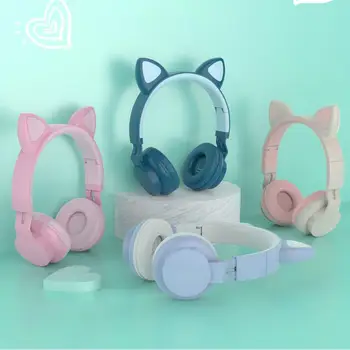 

Retractable Luminous RGB Light Cute Cat Ear Shape Wireless Headset for Phone/PC Wireless Headphones Auriculares Bluetooth