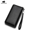 BISON DENIM Genuine leather Wallet Men Zipper Coin Pocket Long Purse Male Passport Multi-card Slots Wallet large capacity 2
