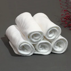 2 pçs fraldas para bebê 6 camadas reutilizáveis inserções de pano recém nascido eco friendly algodão lavável produtos de cuidados com o bebê elásticos forros fraldas