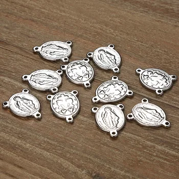 

100% Stainless Steel Virgin Mary Pendant 3 hole Medalla Virgen Charms Religious Jewelry Wholesale 20pcs