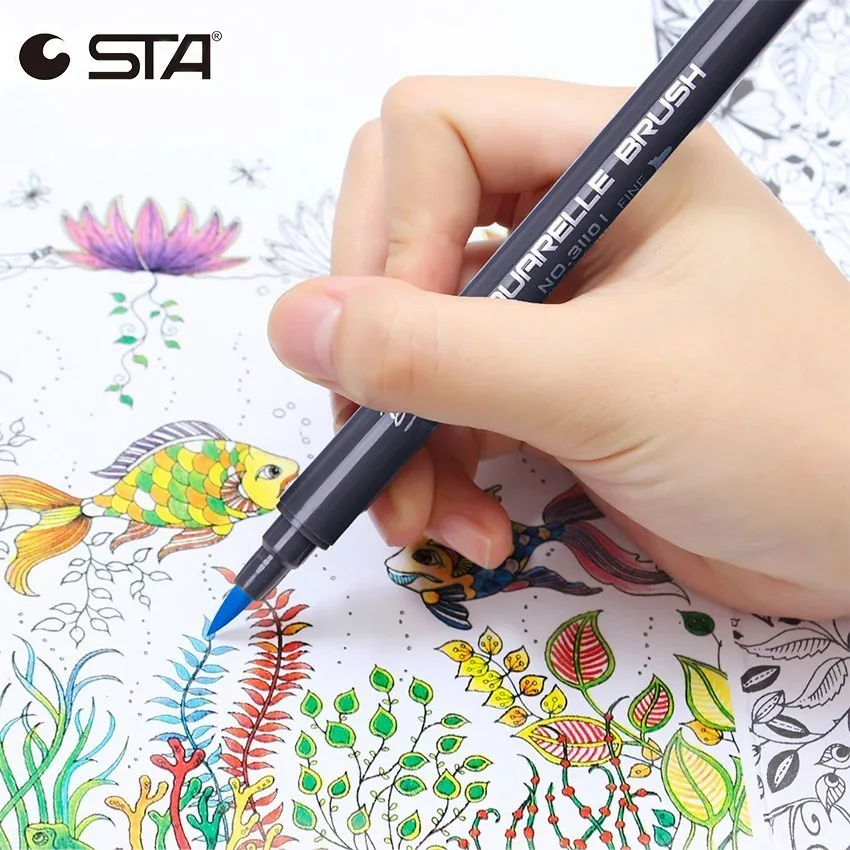 8/12 Colors Water Painting Pen Kids Drawing Markers Brushes Set Supplies  Oil - Paint By Number Pens & Brushes - Aliexpress