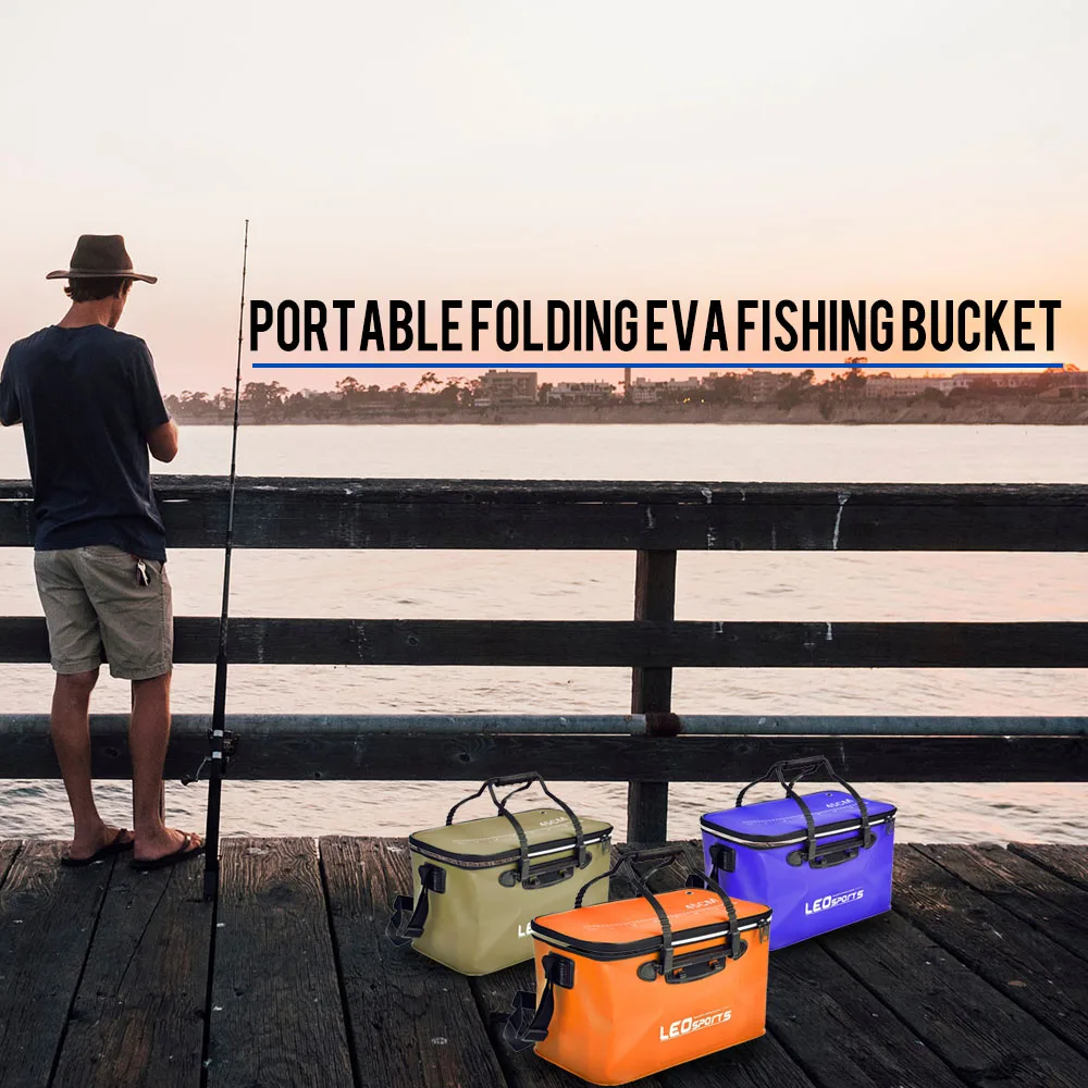 Сумка для рыбалки 40 см/45 см, складная сумка-ведро из ЭВА, чехол для рыбалки, переносная сумка для кемпинга, пешего туризма с ручкой
