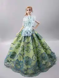 Cosplay – robe de mariée en dentelle pour poupée Barbie, tenue de princesse, épaules dénudées, motifs floraux, 1:6, 1/6, accessoires pour poupées BJD 