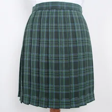 Японский Для женщин с высокой талией школьная Униформа юбка молодая девушка, студентка зеленый тонкий синий зеленый JK форма плиссированные юбки элегантный дизайн