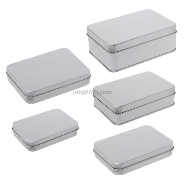 10/20/30pc 3.7 x 2.4 x 0.8 inch Metal Rectangular Hinged Tin Box Lid  Containers Portable Box Small Storage Kit Home - AliExpress