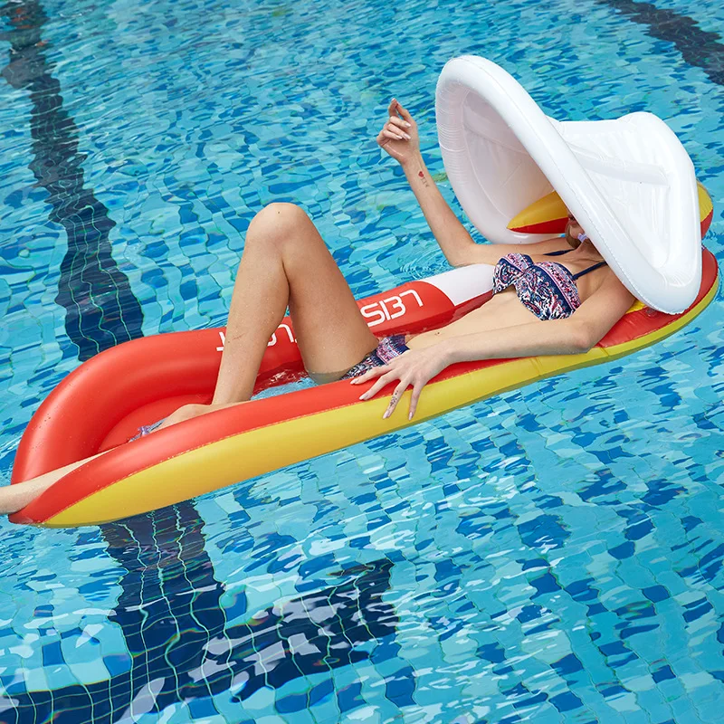 PVC Summer Water Hammock Inflatable Floating Mattress Swimming Pool Lounge Bed 