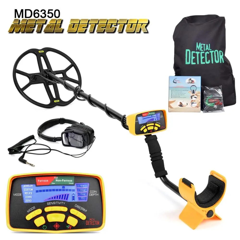 Billige Unterirdischen Metall Detektor Professionelle MD6350 Gold Digger Schatz Hunter MD6250 Aktualisiert MD 6350 Pinpointer LCD Display