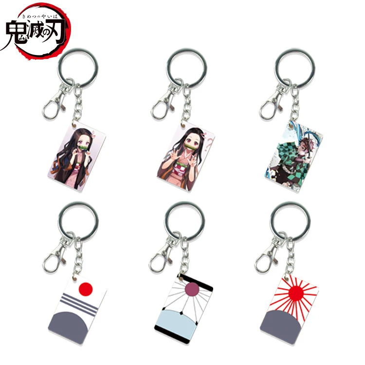 

Demon Blade Keychain Anime Demon Slayer Keychain Cute Blade Of Ghost PVC Key Chain Keyring Pendant Girl Boy Best Chirld Gift Hot