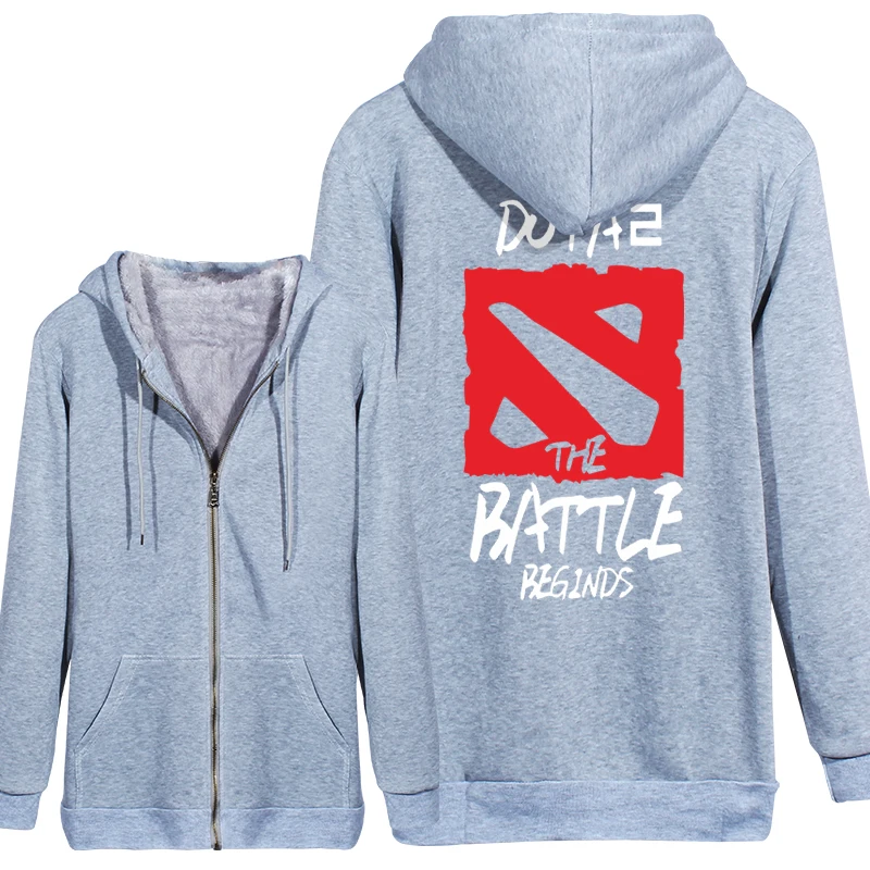 New pullover Winter Warm WOW Hoodie Game Dota 2 Coat Jacket Coat Men Thick Fleece Zipper Sweatshirt