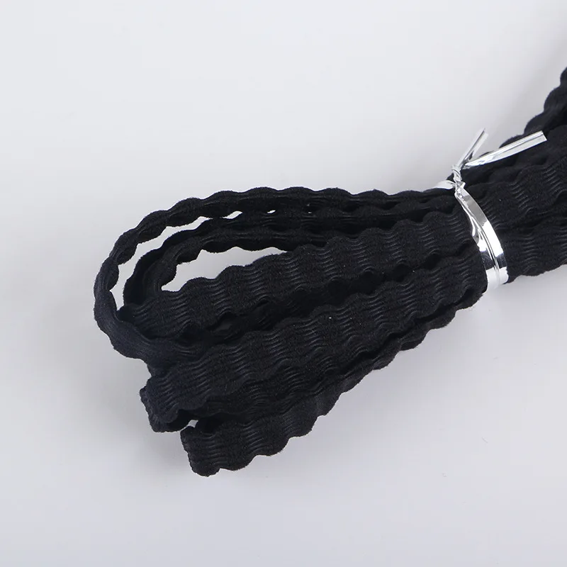 3 м/рулон мороженого цветной широкий ленточный резиновый ремешок Сделай Сам аксессуары для волос материал швейной одежды эластичный шнур ремесла поставки 6 мм - Цвет: Black