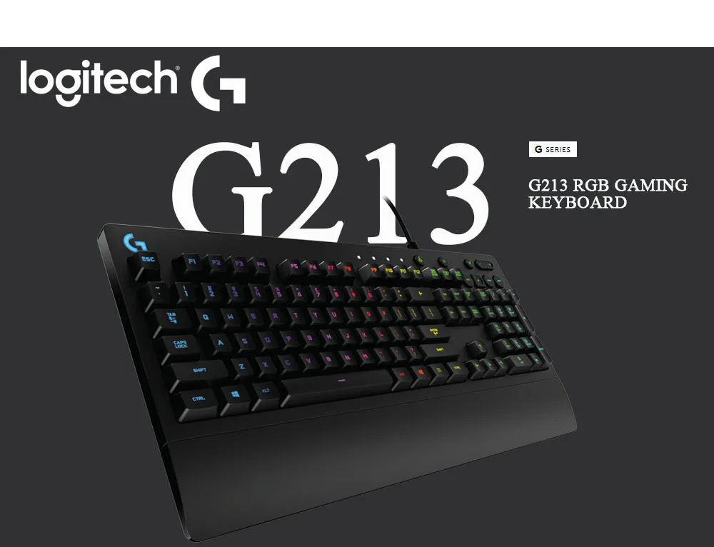 Logitech 99 New G213 PRODIGY RGB Gaming Keyboard for Laptop PC Gaming Overwatch PUBG Gamer Keyboard Like Mechanical Keyboard