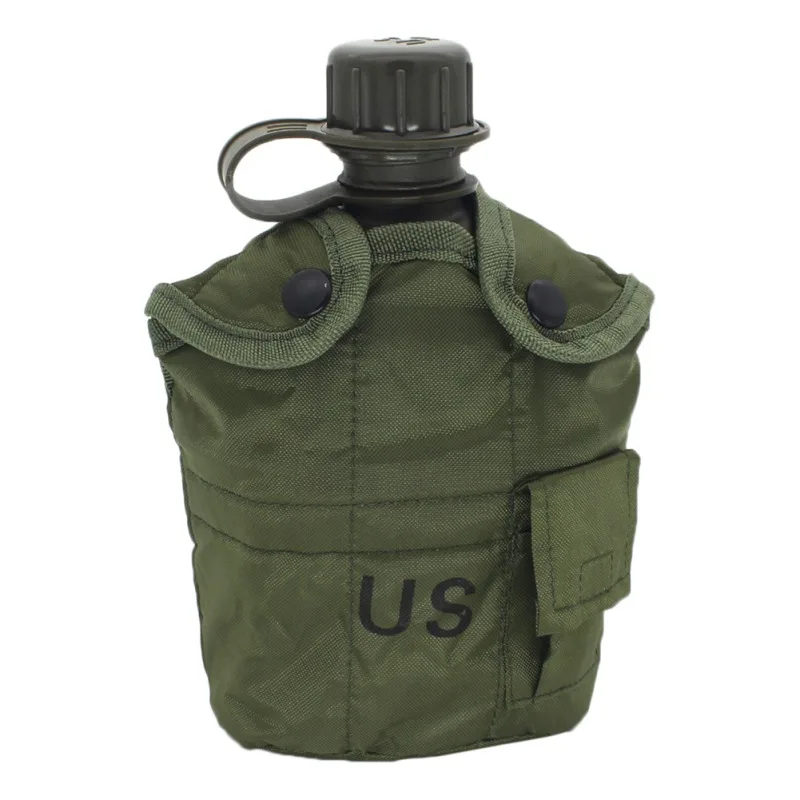 Outdoor Sport Water Bottle Travel Kettle Portable Lunch Box Military Aluminum Survival Camping Equipment - Color: G