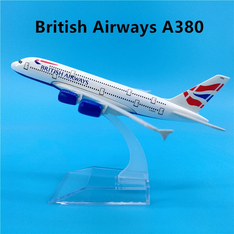 1:400 Scale 16cm Airbus A380 AIR Airways Airlines Alloy Metal Plane Model Airplanes Aircraft Gift Collectible Gifts Decoration - Цвет: British Airways