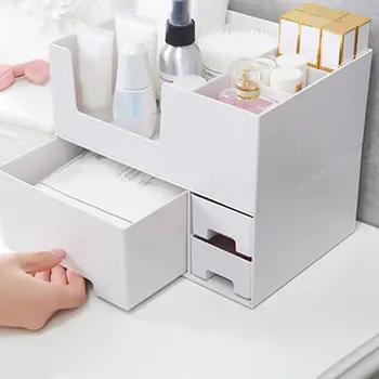 

Cosmetic Storage Box Plastic Table Top Organizing Box Drawer Type Mask Box Skin Care Product Rack Lipstick Rack