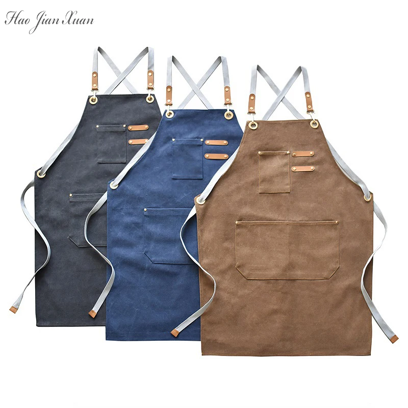 Kitchen Aprons Grill Studios-Uniform Canvas Nails Chef Beauty New-Fashion Restaurant