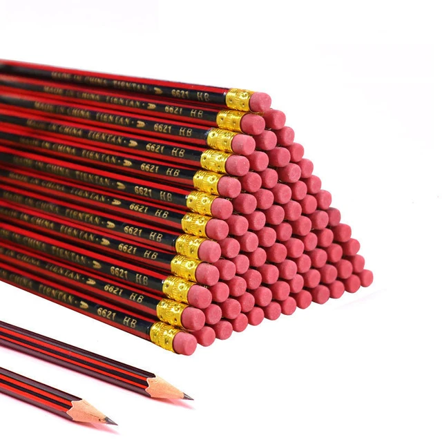 20 pz/lotto matita di schizzo matite di piombo in legno HB matita con gomma  bambini disegno matita scuola di cancelleria - AliExpress