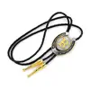 Gold Letter ABCDEFG-Z U shape bolo tie for man Indian cowboy western cowgirl leather rope zinc alloy necktie ► Photo 3/6