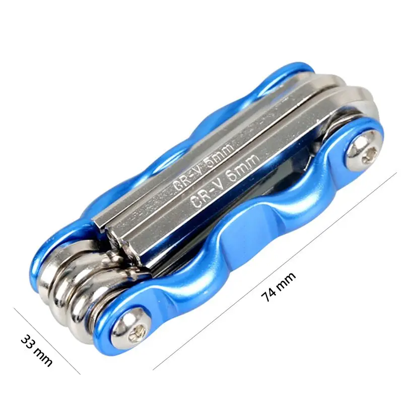 6-в-1 горный велосипед MTB Многофункциональный инструмент для ремонта ключ, дюймовый стандарт 3/4/5/6 внутренний шестигранный набор инструментов для велосипеда техническое обслуживание