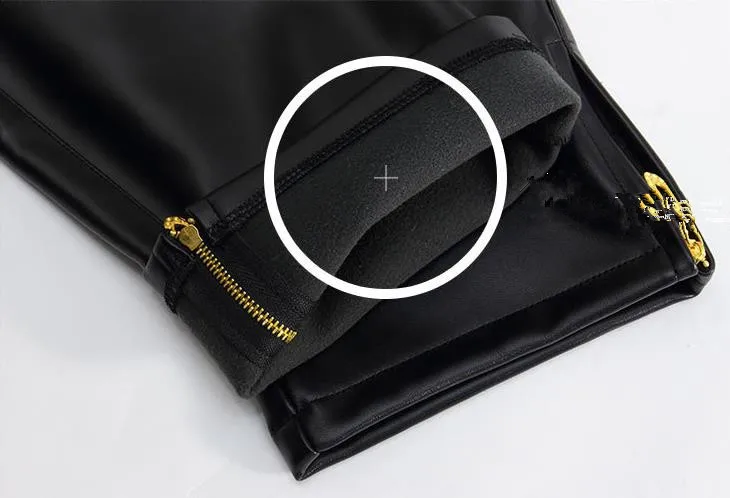 Осенне-зимние кожаные штаны мужские повседневные Lederhose Chaparejos мужские s персонализированные мотоциклетные простроченные брюки из искусственной кожи Мужские штаны