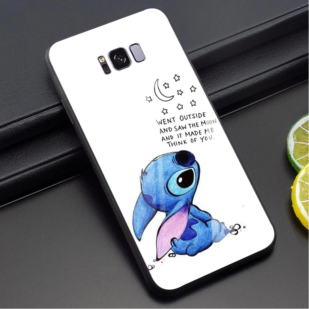 K0013603 Тематика «Лило и Стич» телефон Обложка для samsung Galaxy A20 A30 A70 A60 M40 A50 A40 A10 S7 край S8 S9 плюс S10 чехол закаленное Стекло - Цвет: K0013603