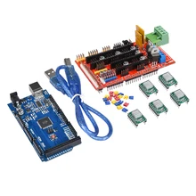 Peças para impressora 3d mega 2560 r3 + rampas, controlador 1.4 + 5 peças a4988, módulo de condutor de passo, kit rampas 1.4 para arduino diy impressora 3d