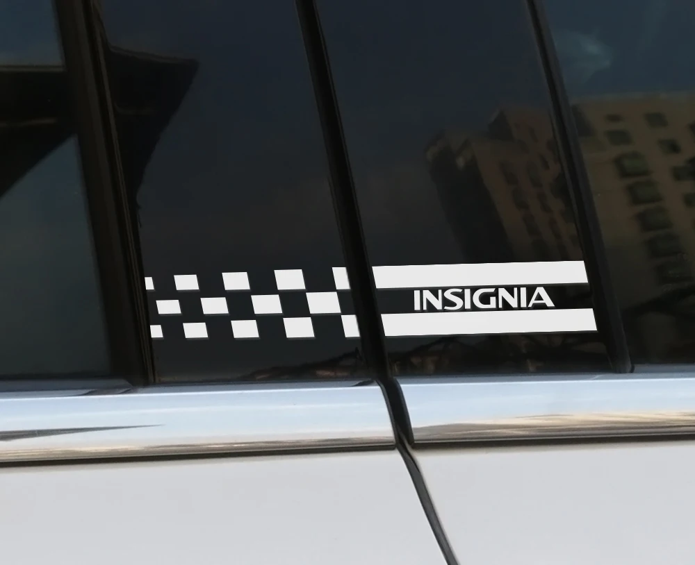 2PCS Car Window B Pillars Stickers For Opel OPC Astra J H G K Insignia Corsa D B E Mokka Vectra B Reflective Vinyl Accessories (2)