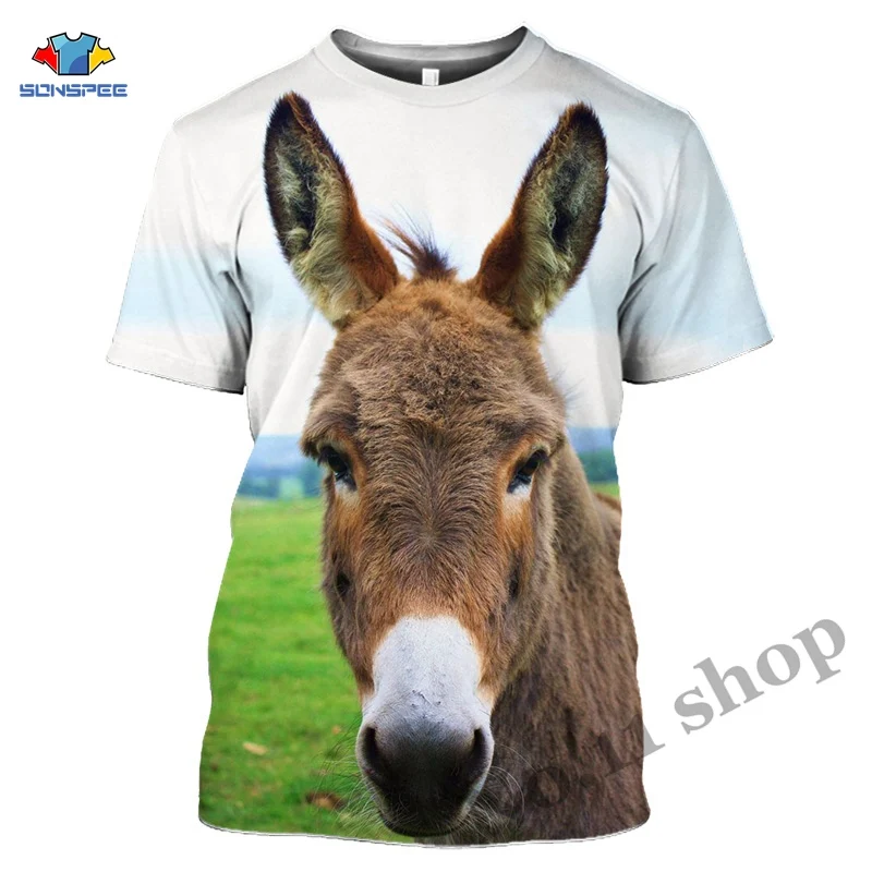 1Tee Kids Boys Smiling Donkey Cartoon T-Shirt