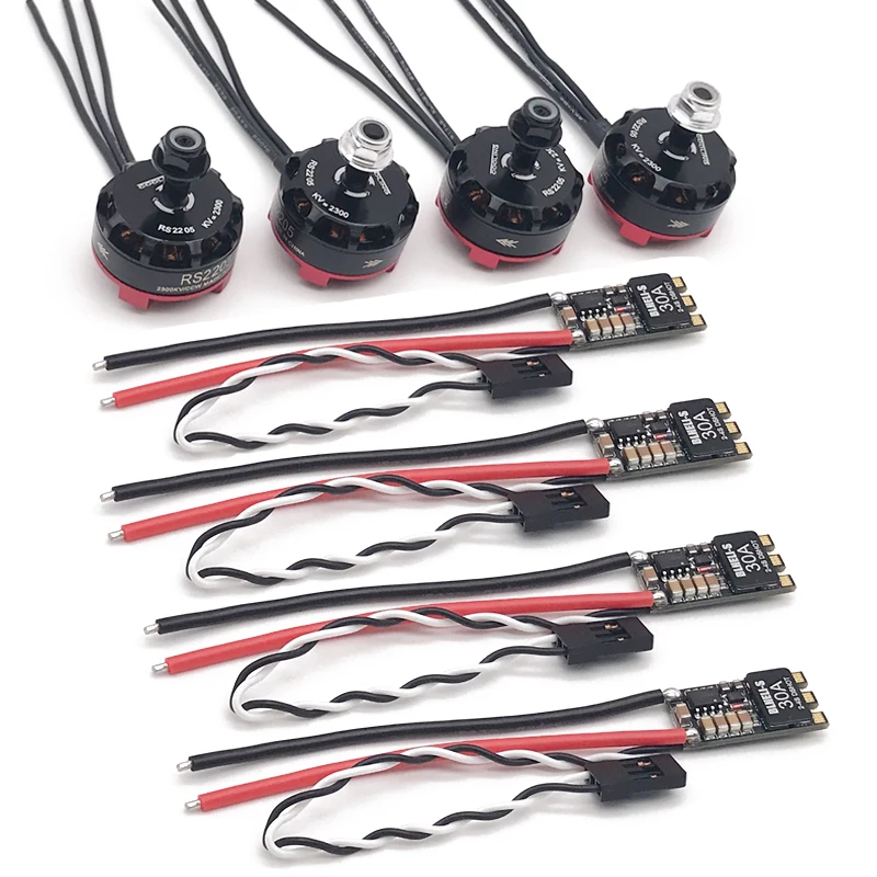 BLheli-s 30A бесщеточный ESC 2-4S Lipo и RS2205 2300KV 2205 CW/CCW двигатель для QAV200 210 250 FPV